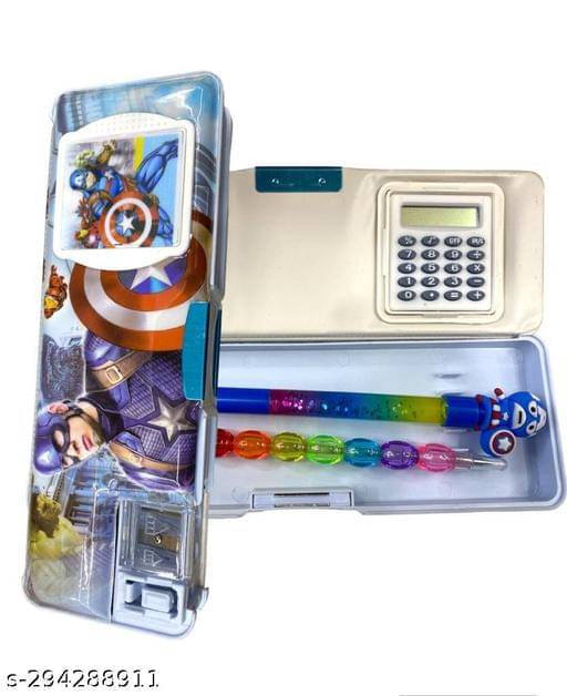 Avenger Pencil Box - 1 Calculator Geometry withWater Pen + Rainbow Pencil Avenger Pencil Box - 1 Calculator Geometry withWater Pen + Rainbow Pencil