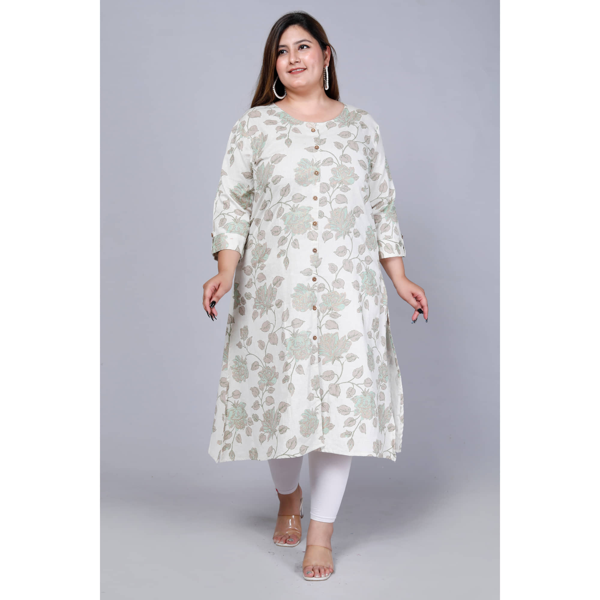 Avnii Pack of 1 Cotton Printed A-line Women's Kurti - ( Green ) - Kurtis, Tunics | Buy online on ZillyBuy