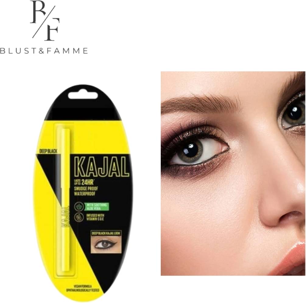     			BLUST & FAMME 24 Hour Stay Waterproof Kajal , Matte Finish, Black (Pack of 1)