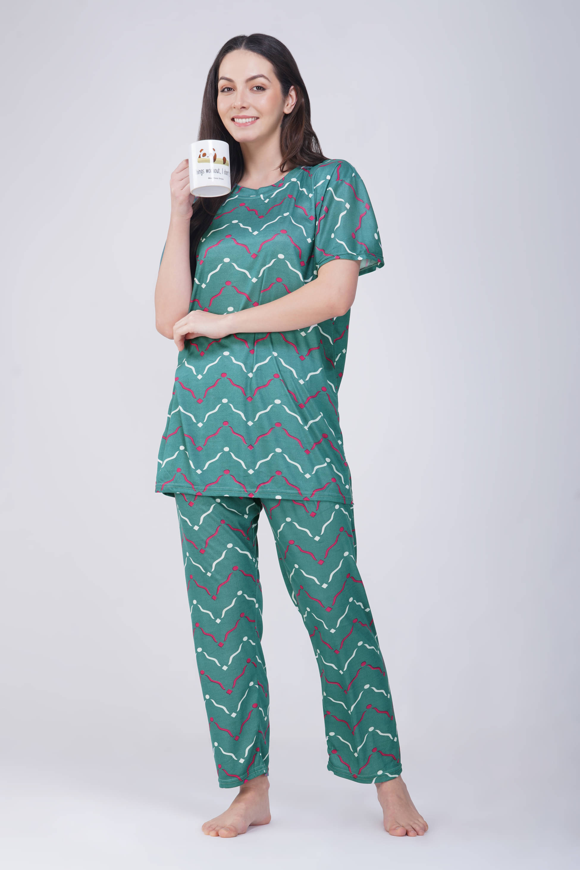 DIAMOND EXPORTER Mint Green Hosiery Women's Nightwear Nightsuit Sets ( Pack of 1 )     			DIAMOND EXPORTER Mint Green Hosiery Women's Nightwear Nightsuit Sets ( Pack of 1 )