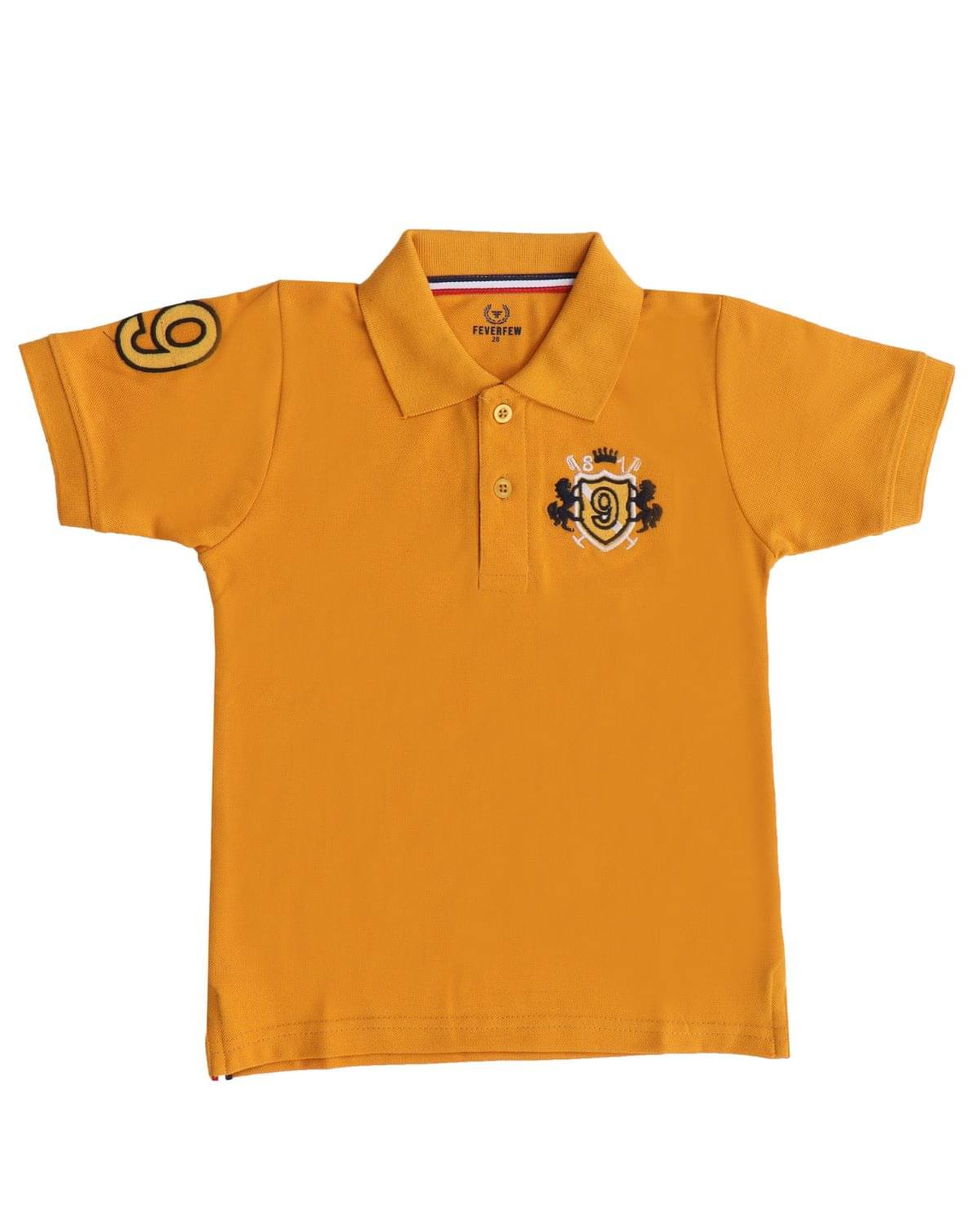     			FEVERFEW Pack of 1 Boys Cotton Blend T-Shirt ( Gold )