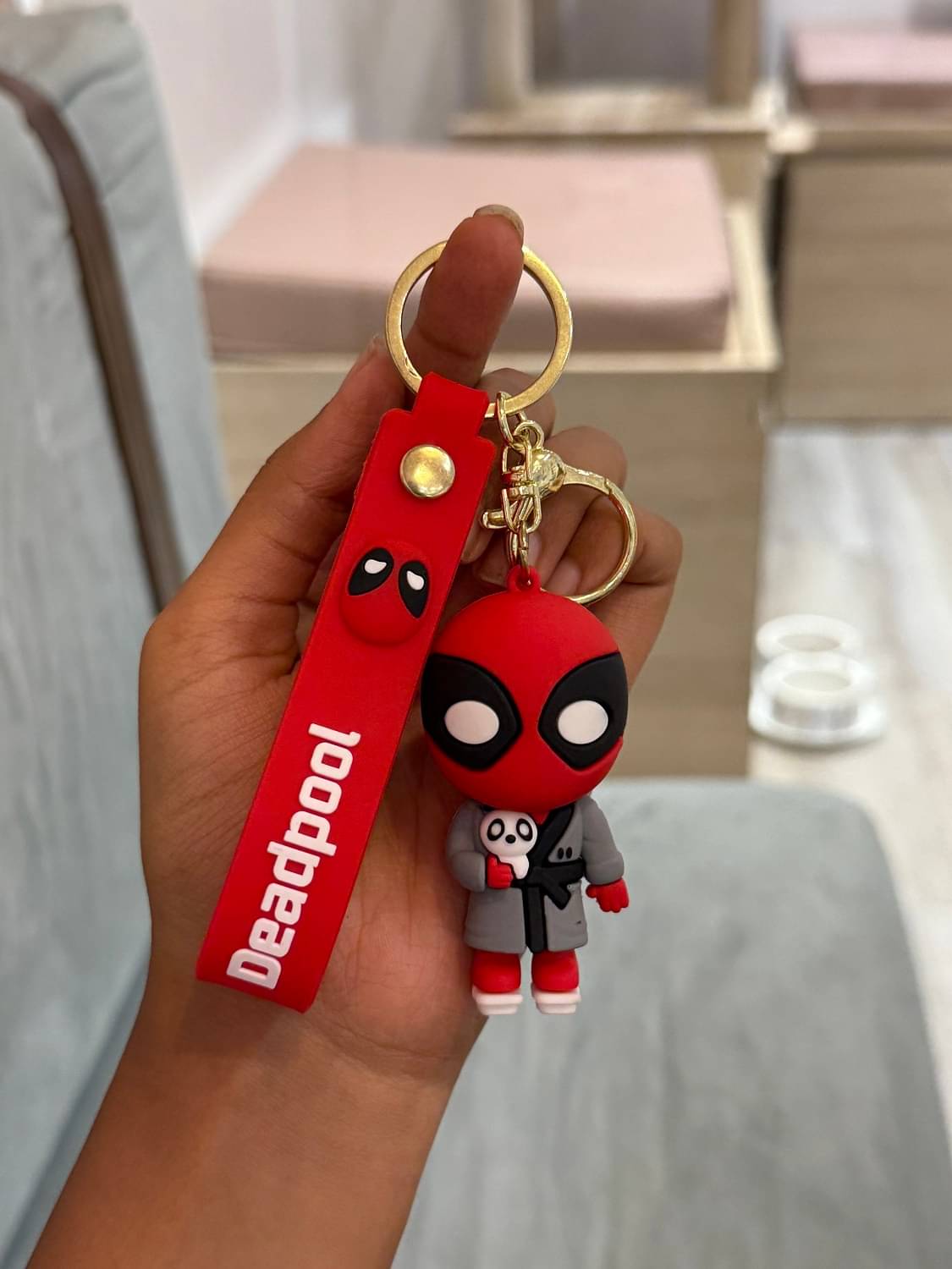     			Cartoon Deadpool Japanese Cloth Edition Keychain | Silicone Material | Gift for Kids Boys Girls Backpack Use