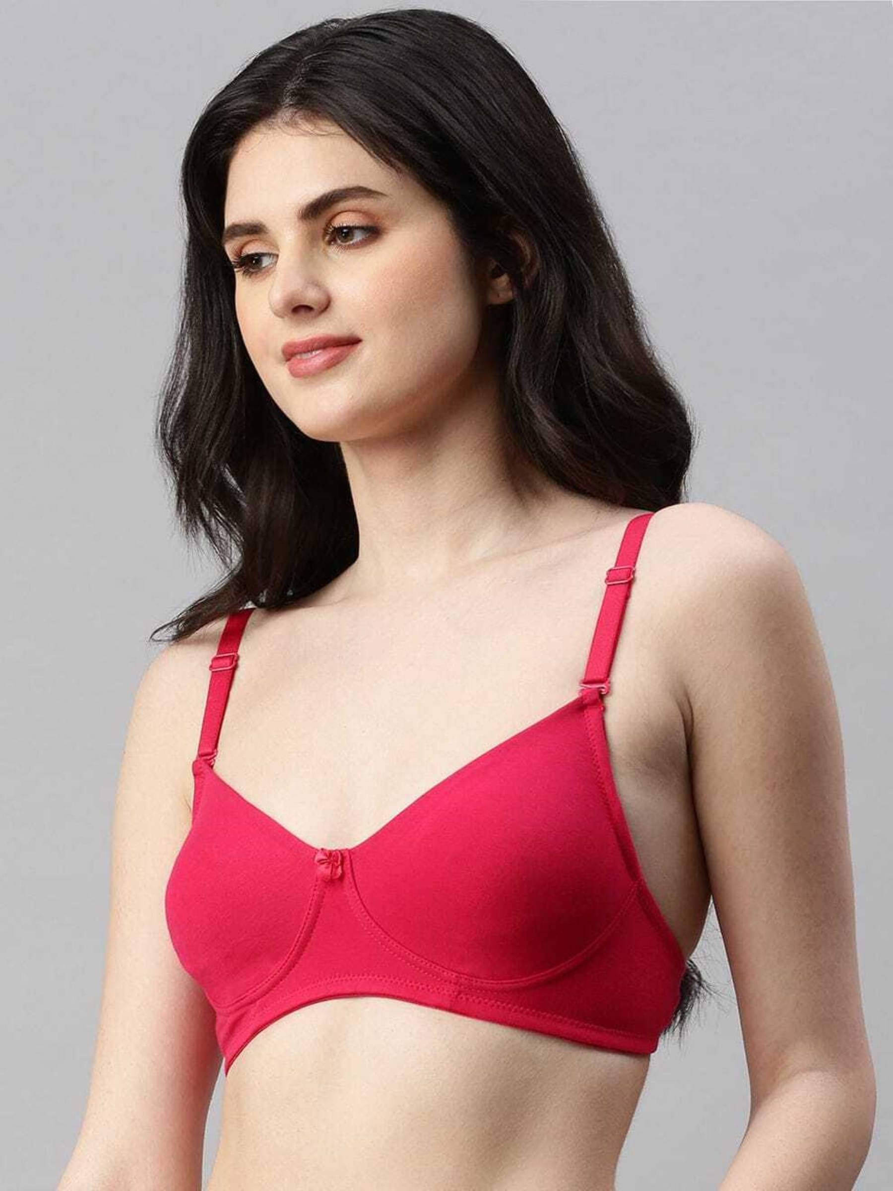     			Generic Pack of 1 Cotton Non Padded Everyday Bra For Women ( Red )