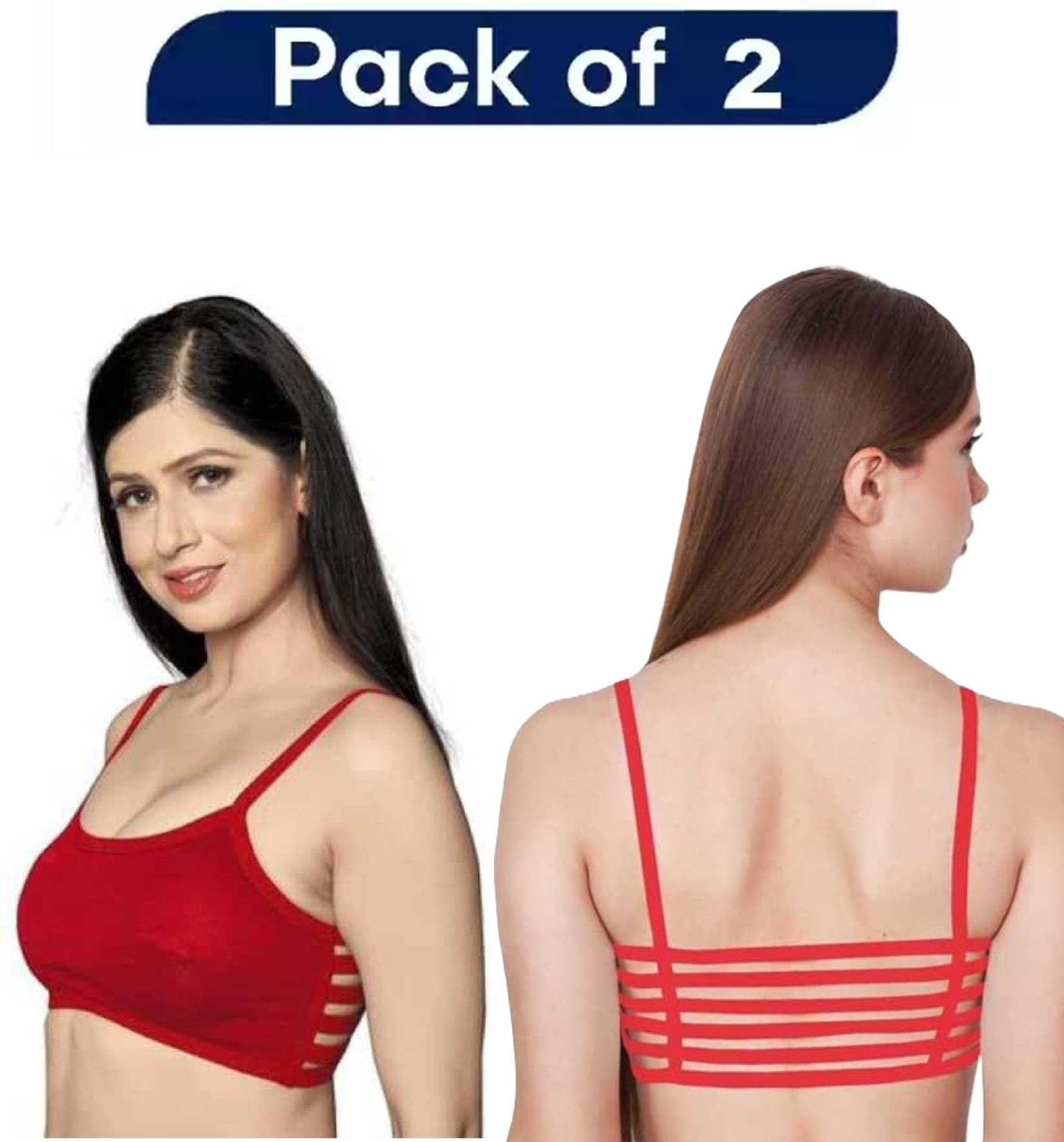     			Generic Pack of 2 Cotton Lightly Padded Everyday Bra For Women ( Maroon )