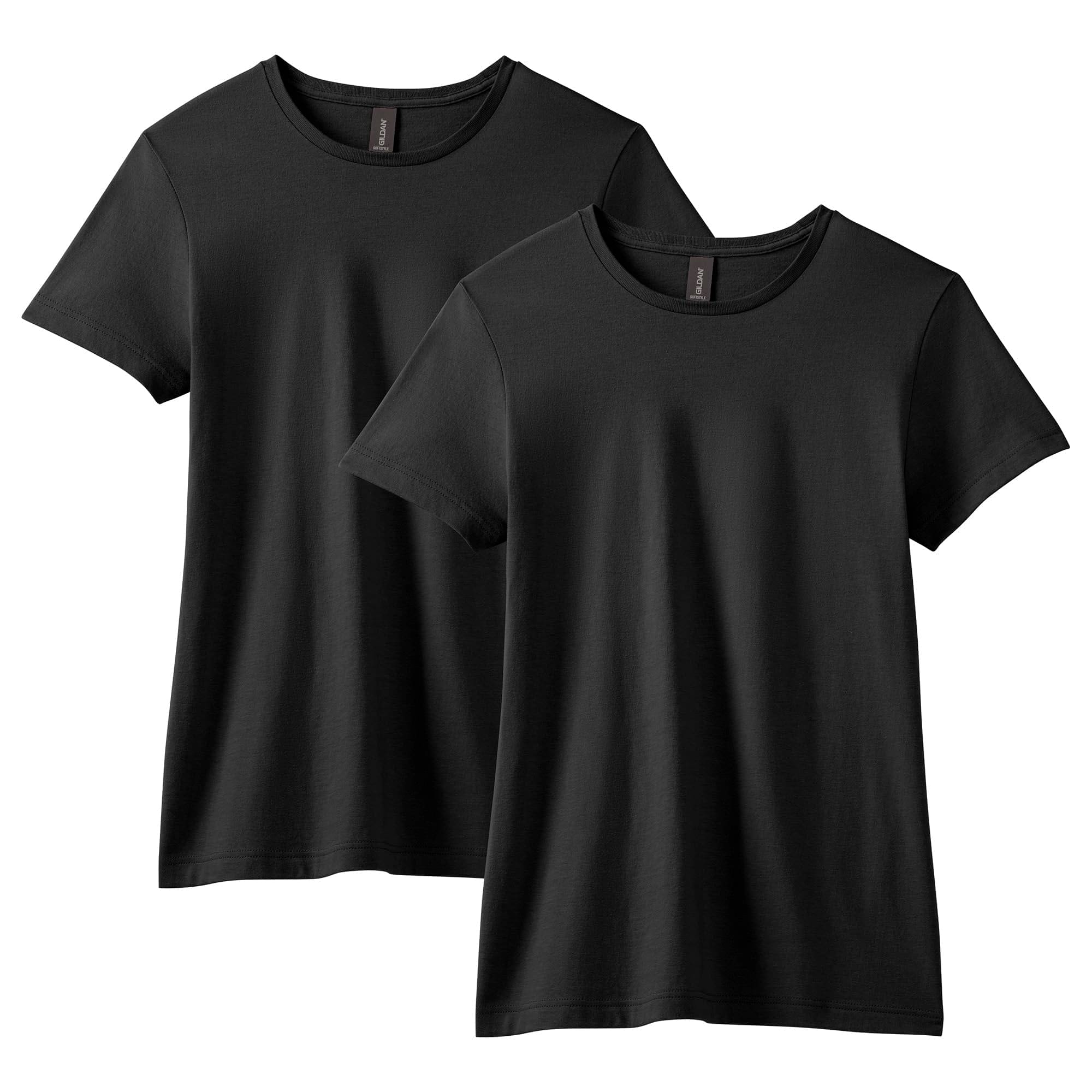 Gildan Women Cotton Solid Regular Round Neck T-Shirt ( Black ) Gildan Women Cotton Solid Regular Round Neck T-Shirt ( Black )