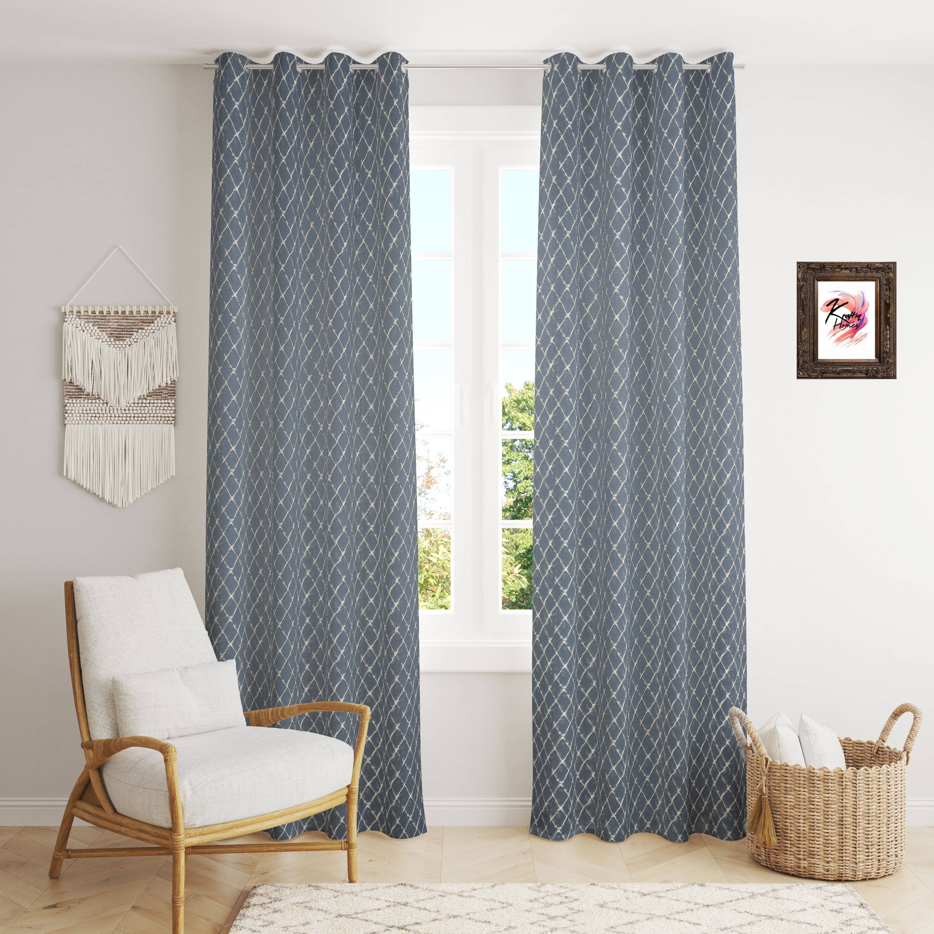 HudHud Furnishings Abstract Blackout Eyelet Curtain 9 ft ( Pack of 2 ) - Grey HudHud Furnishings Abstract Blackout Eyelet Curtain 9 ft ( Pack of 2 ) - Grey