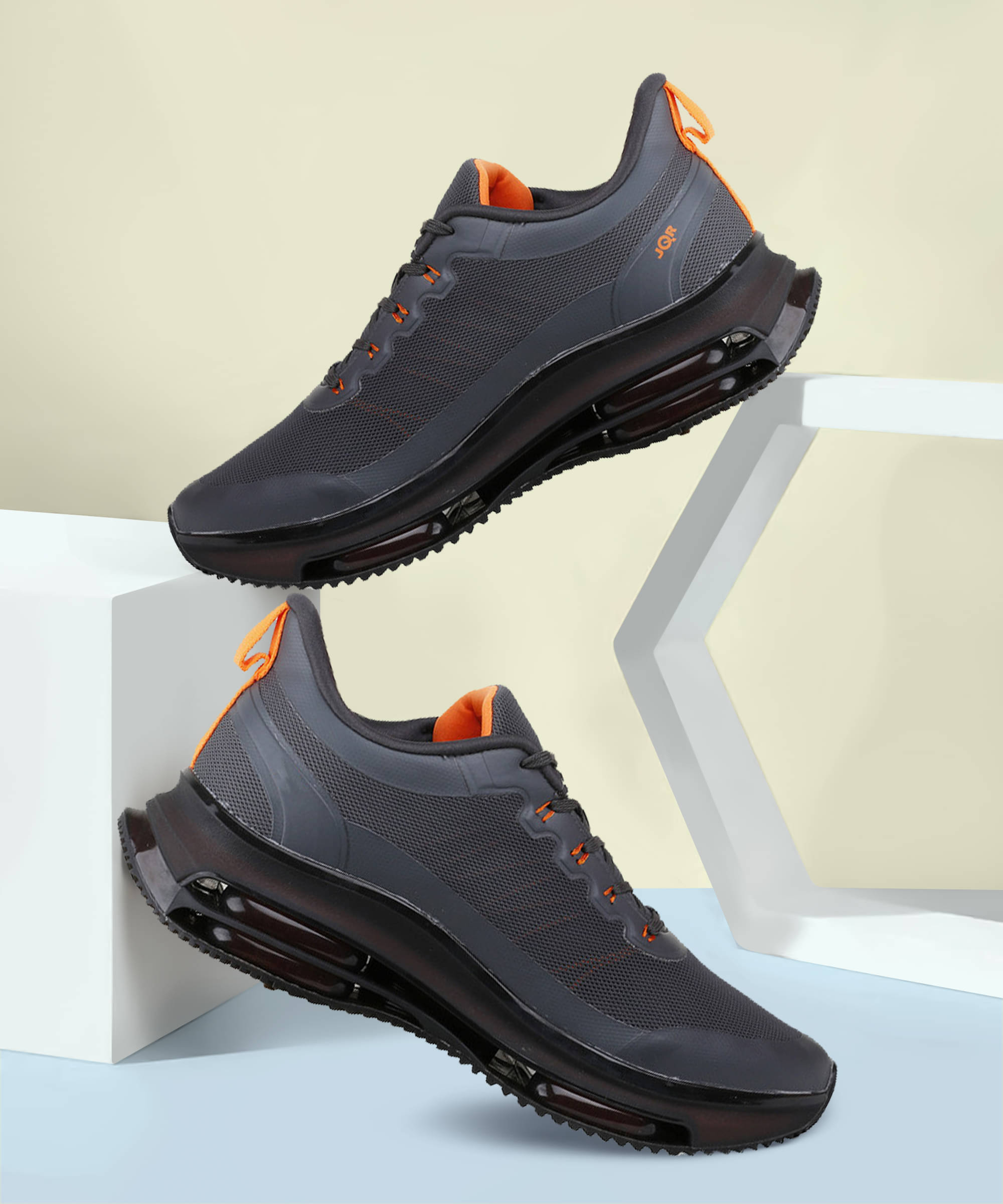     			JQR JQR MAX PLUS Dark Grey Men's Sports Running Shoes
