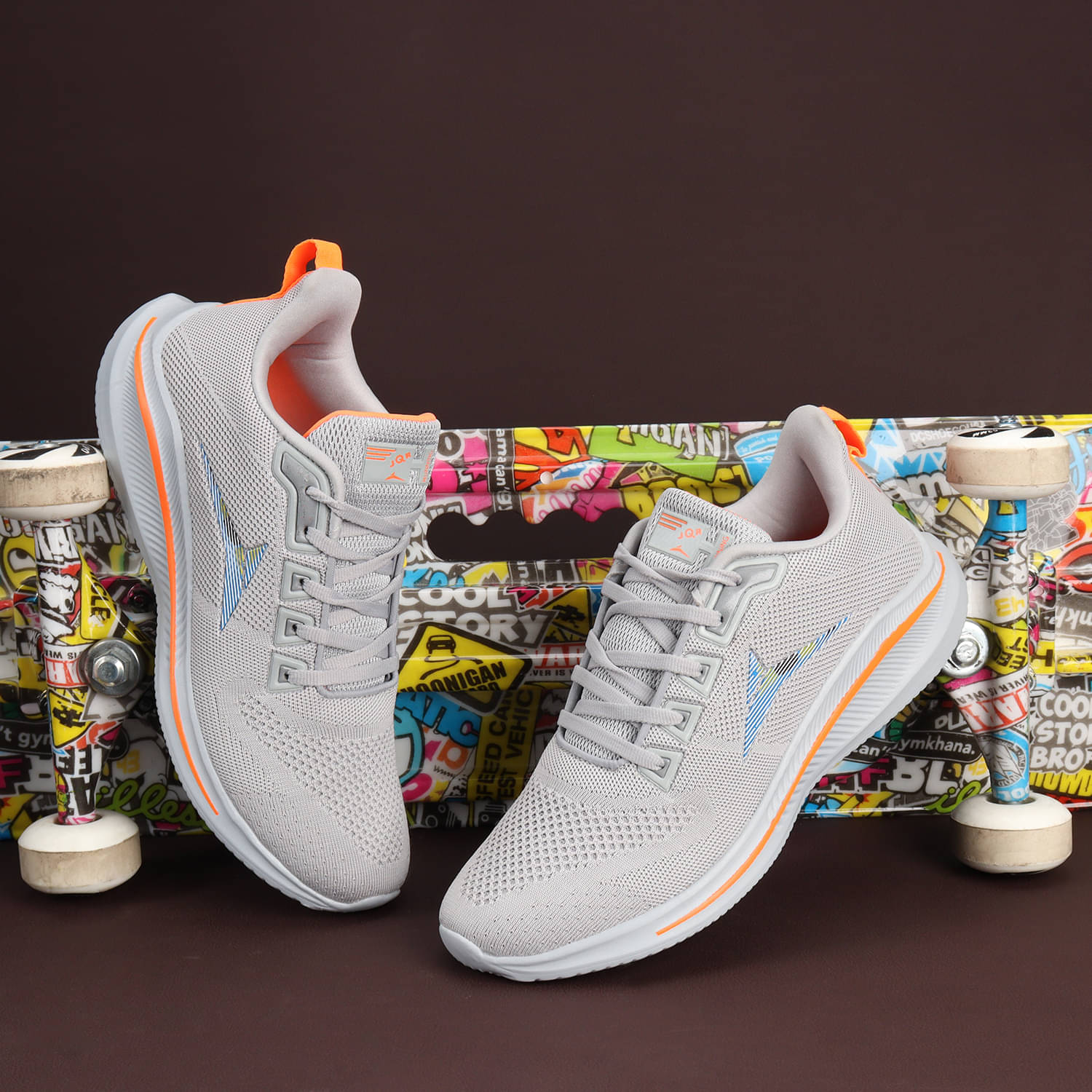     			JQR RAINBOW PLUS Light Grey Men's Sports Running Shoes
