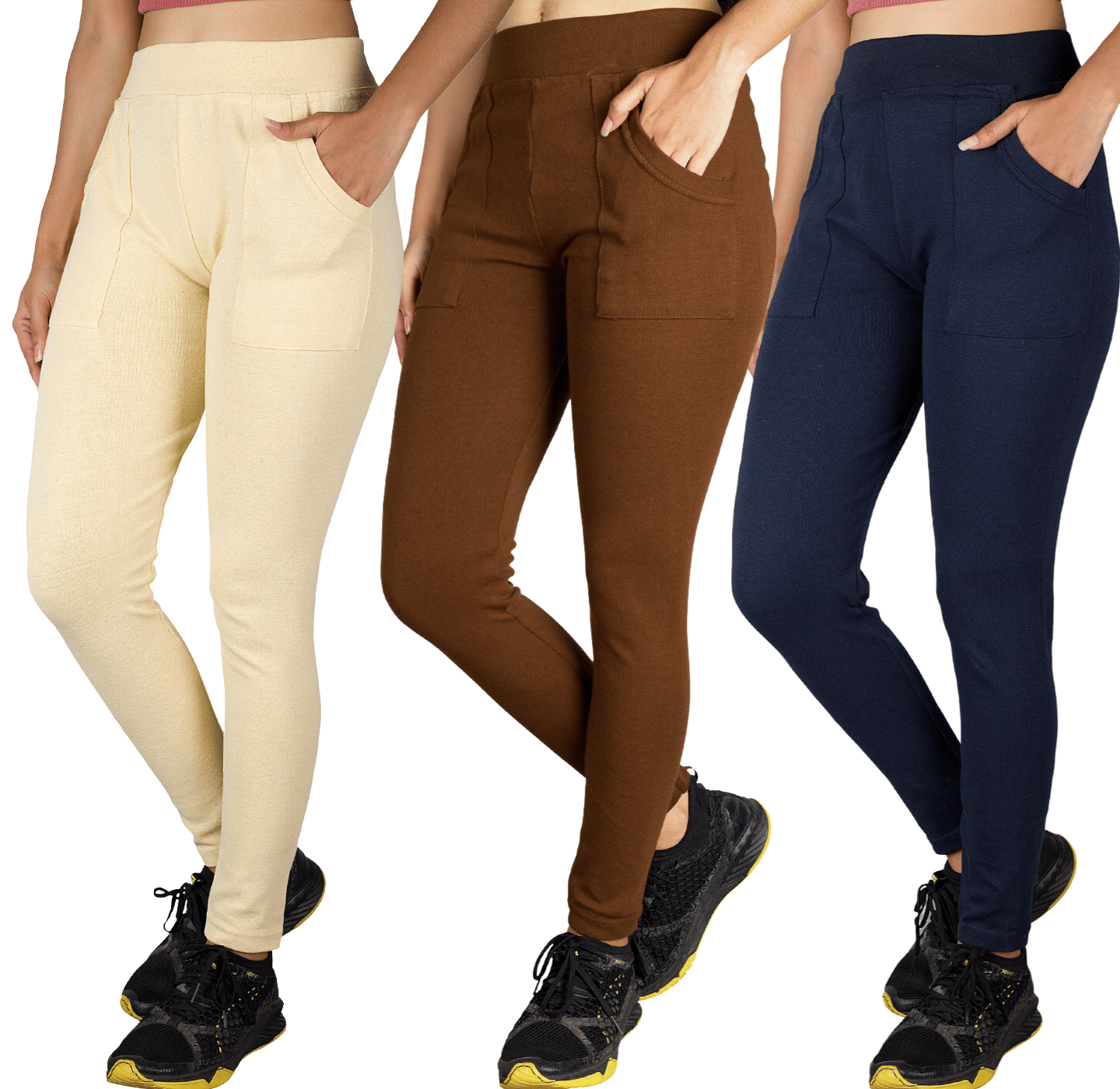     			KARARO JEGGINGS - Cotton Blend Skinny Fit Rust Women's Jeggings ( Pack of 3 )