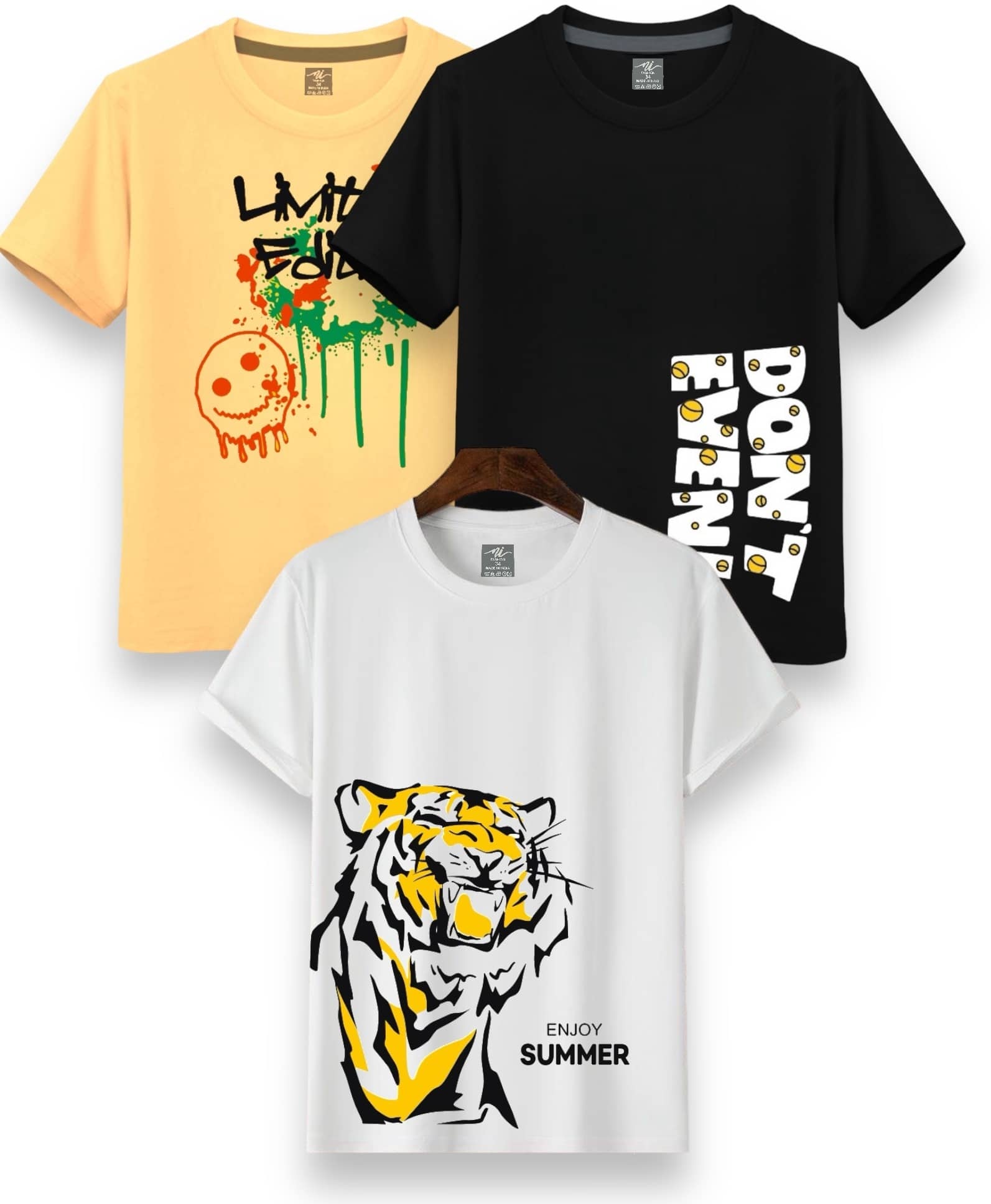 NI FASHION Pack of 3 Boys Cotton Blend T-Shirt ( Multicolor 2 )