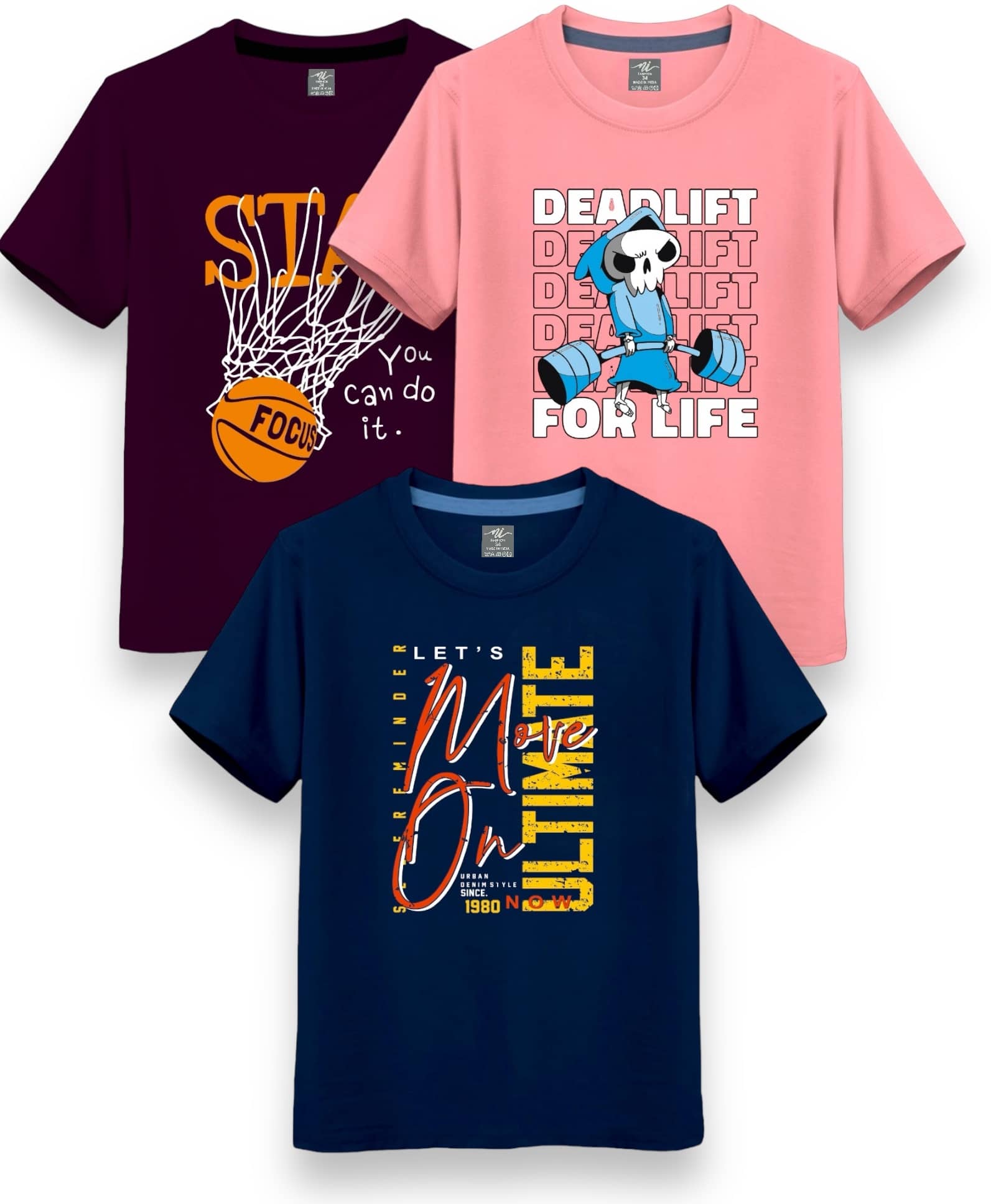 NI FASHION Pack of 3 Boys Cotton Blend T-Shirt ( Multicolor 3 )