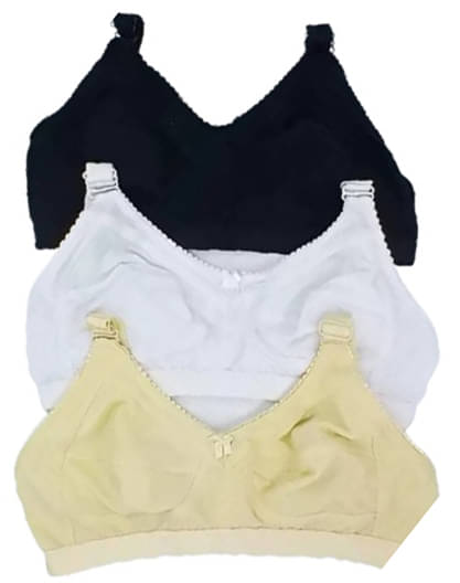 Narsingha Dreams Pack of 3 Cotton Blend Non Padded Everyday Bra For Women ( White ) Narsingha Dreams Pack of 3 Cotton Blend Non Padded Everyday Bra For Women ( White )