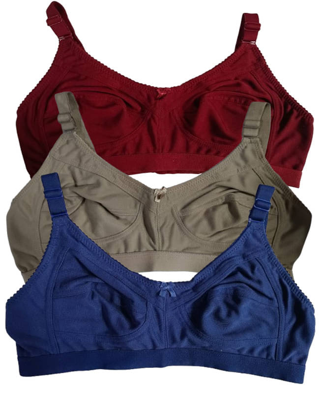 Narsingha Dreams Pack of 3 Cotton Blend Non Padded Everyday Bra For Women ( Maroon )     			Narsingha Dreams Pack of 3 Cotton Blend Non Padded Everyday Bra For Women ( Maroon )