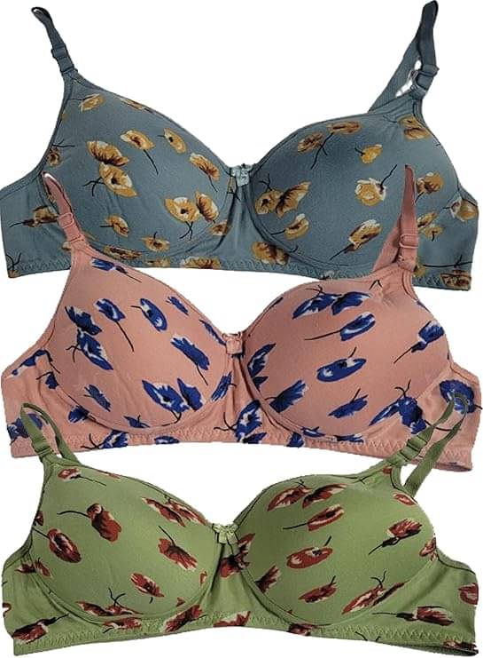     			Narsingha Dreams Pack of 3 Cotton Blend Lightly Padded T-Shirt Bra For Women ( Green )