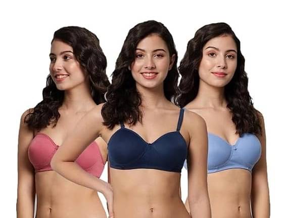 Narsingha Dreams Pack of 3 Cotton Blend Lightly Padded Balconette Bra For Women ( Coral ) Narsingha Dreams Pack of 3 Cotton Blend Lightly Padded Balconette Bra For Women ( Coral )