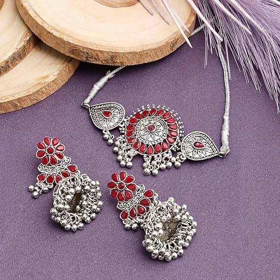     			Opus Gems Multi Color Alloy Necklace Set ( Pack of 1 )