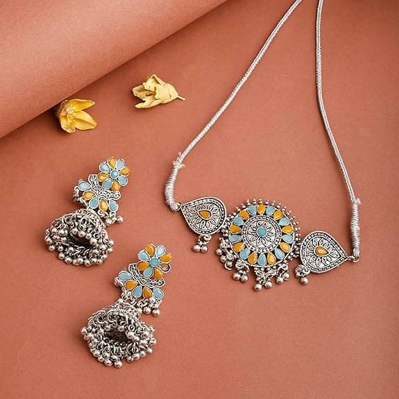     			Opus Gems Multi Color Alloy Necklace Set ( Pack of 1 )