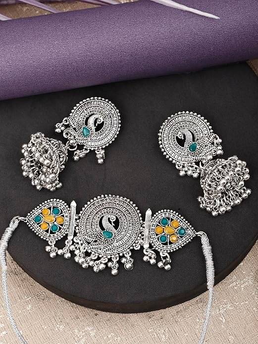     			Opus Gems Multi Color Alloy Necklace Set ( Pack of 1 )