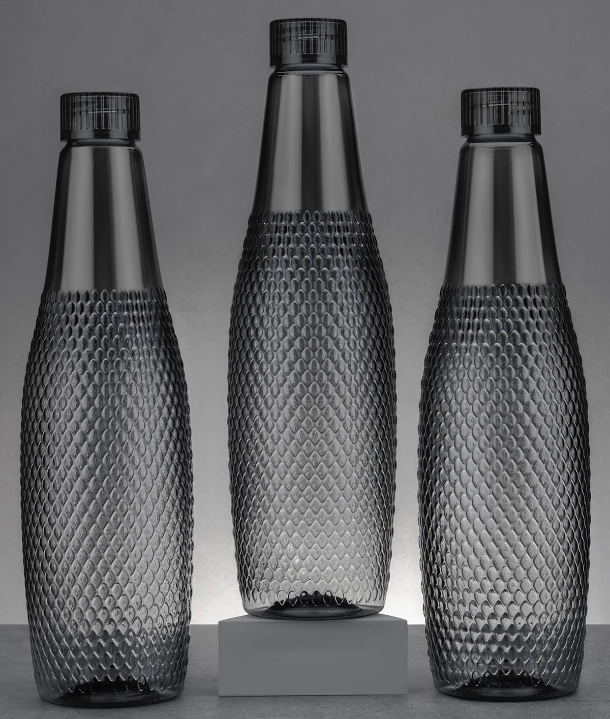     			PAYABLE Black Plastic Fridge Water Bottle 1000 mL ( Set of 3 )