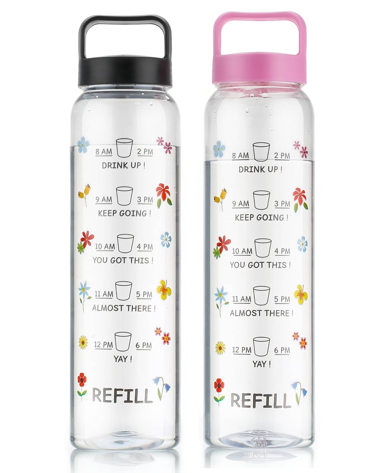     			PAYABLE Multicolour Plastic Water Bottle 1000 mL ( Set of 2 )