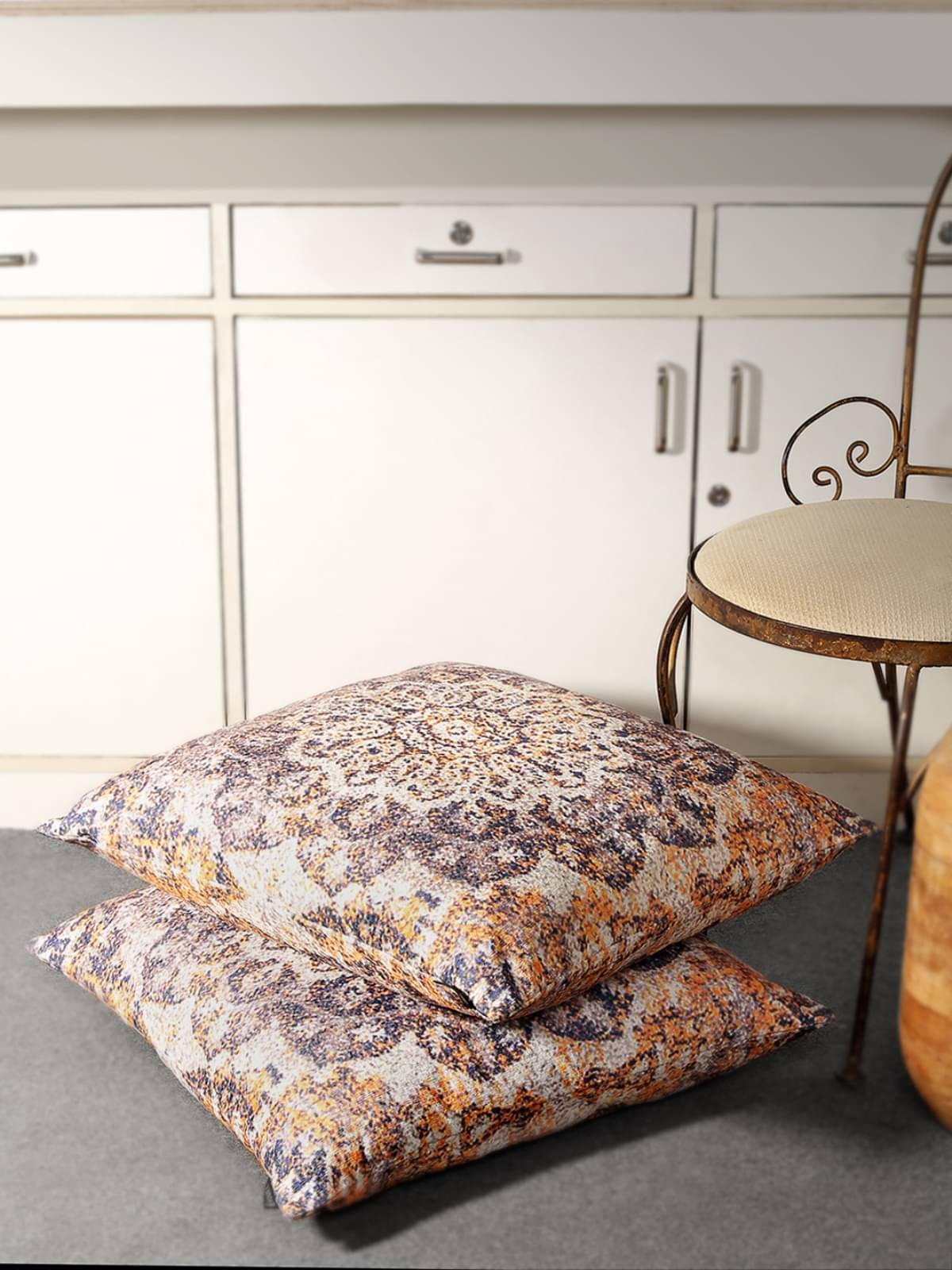     			Romee Set of 2 Polyester Ethnic Square Cushion Cover (60X60)cm - Multi