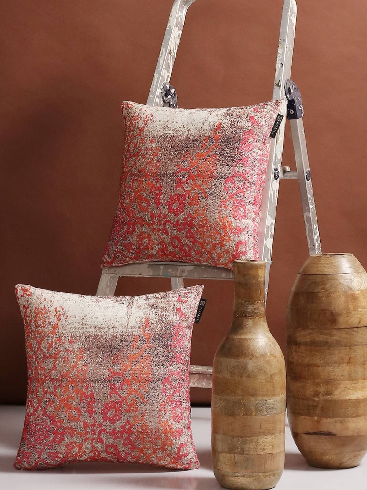     			Romee Set of 2 Polyester Ethnic Square Cushion Cover (40X40)cm - Multi