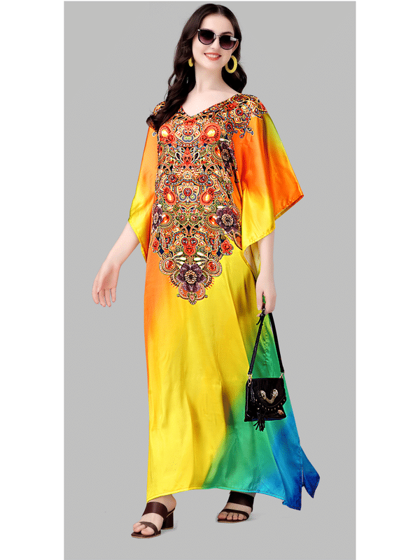     			SILK SUTRA Multi Color Satin Women's Nightwear Nighty & Night Gowns ( Pack of 1 )