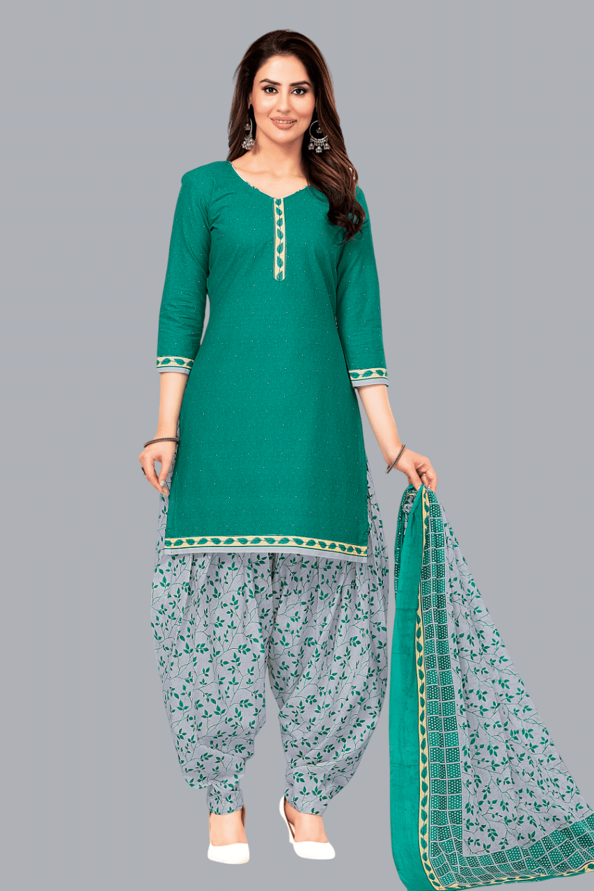 SIMMU Women Cotton Printed Straight Kurti With Patiala Salwar ( Green ) SIMMU Women Cotton Printed Straight Kurti With Patiala Salwar ( Green )