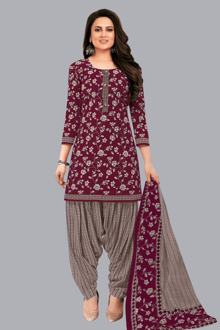 SIMMU Women Cotton Printed Straight Kurti With Patiala Salwar ( Purple ) SIMMU Women Cotton Printed Straight Kurti With Patiala Salwar ( Purple )