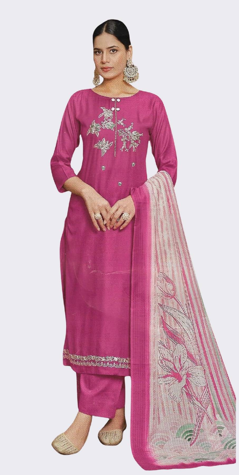     			Soul Essence Women Cotton Unstitched Dress Material ( Pink )