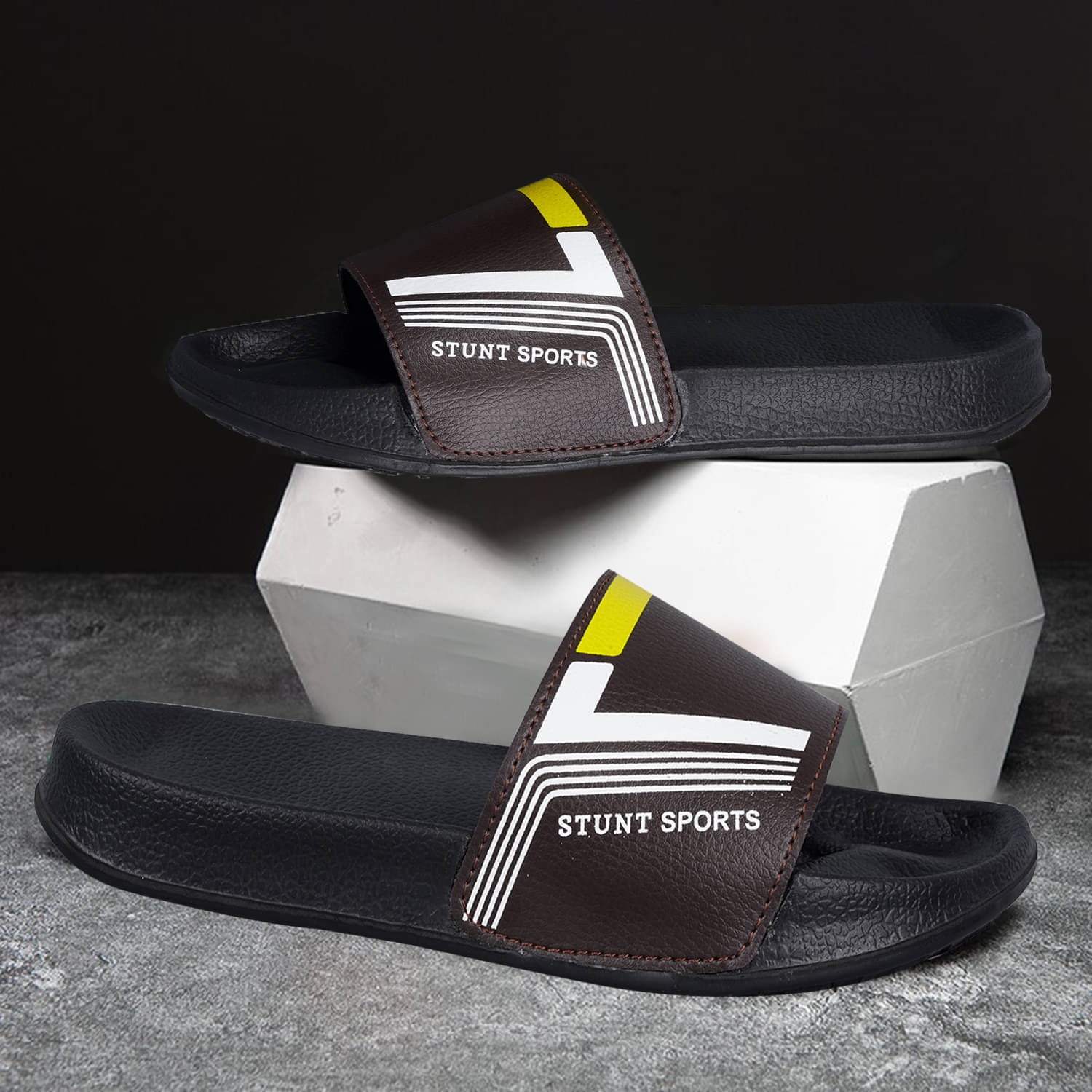     			Stunt Black Men's Slide Flip Flop