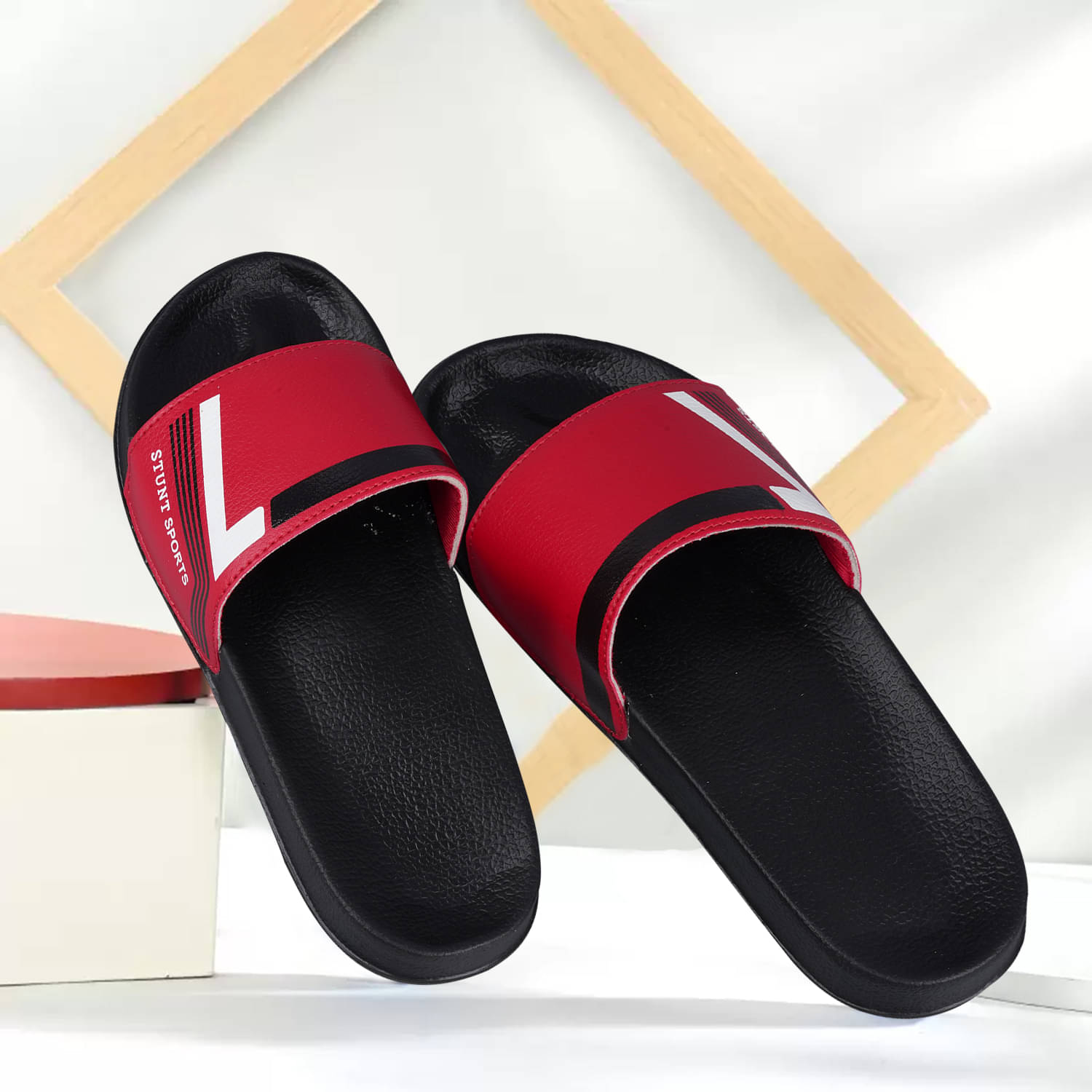     			Stunt Black Men's Slide Flip Flop