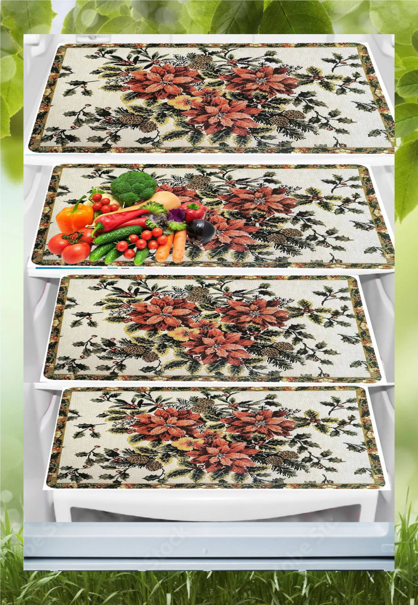 THE LION'S SHARE PVC Solid Fridge Mats ( 40 30 ) Pack of 4 - Multicolor THE LION'S SHARE PVC Solid Fridge Mats ( 40 30 ) Pack of 4 - Multicolor