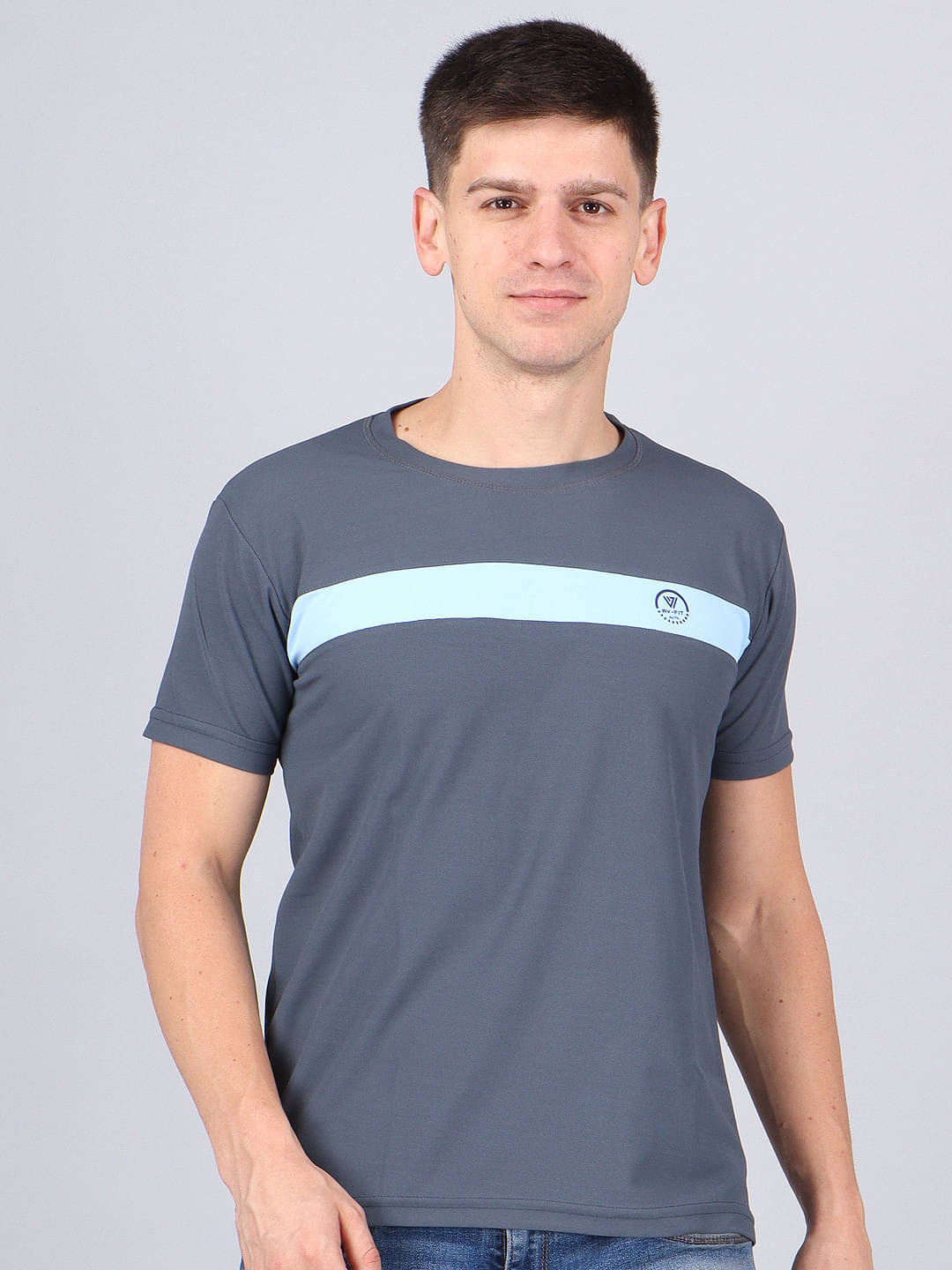 WILD ELEPHANT Polyester Regular Fit Striped Half Sleeves Men's Round T-Shirt - Multicolor1 ( Pack of 1 ) WILD ELEPHANT Polyester Regular Fit Striped Half Sleeves Men's Round T-Shirt - Multicolor1 ( Pack of 1 )