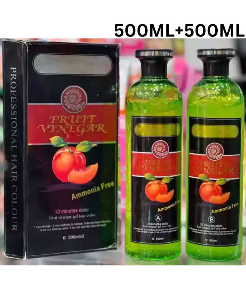 WRIXTY Fruit Vinegar Hair Colour Gel Black 500ml Instant Smooth Hair Ammonia Free Natural Shine