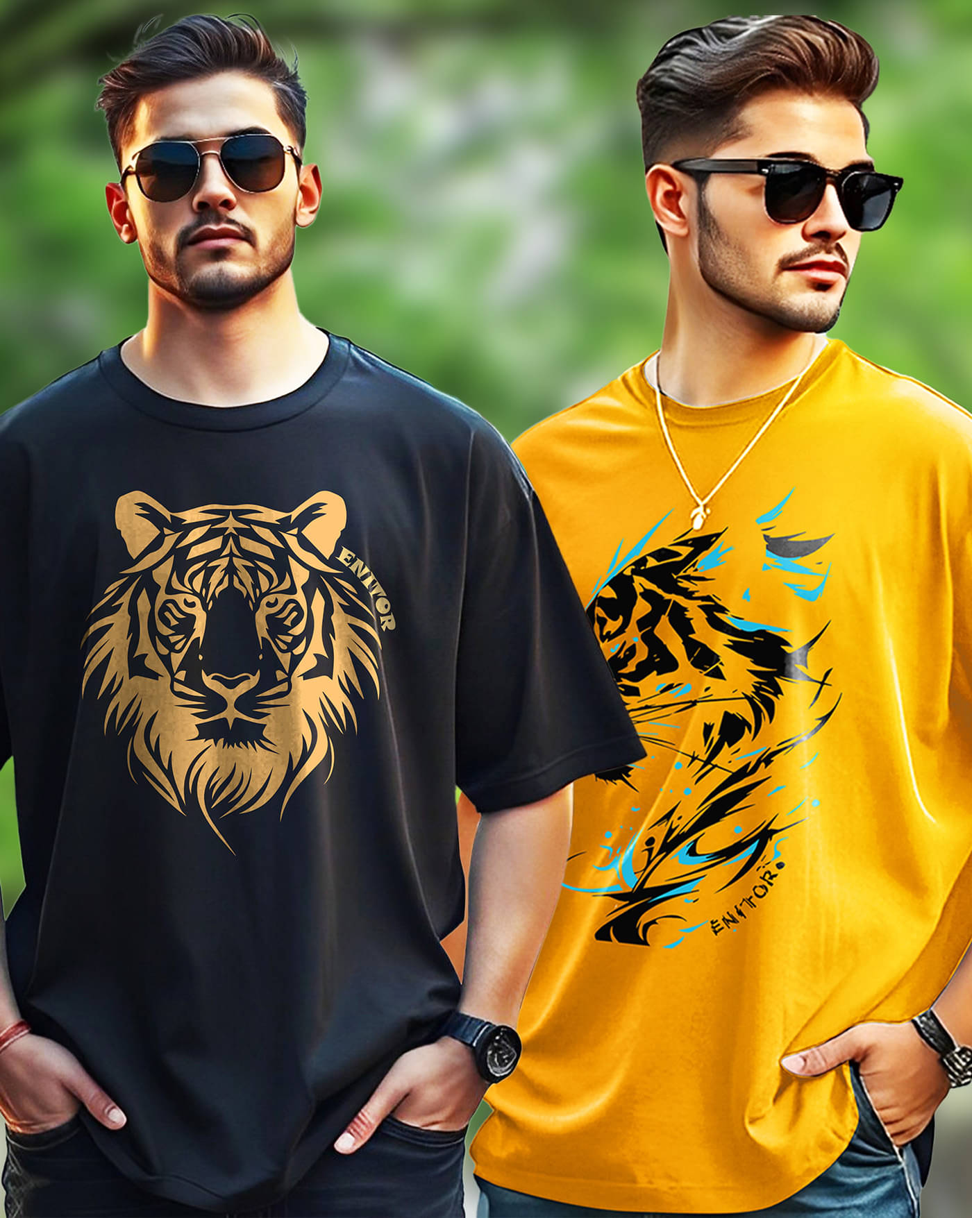 AUSK Cotton Blend Oversized Fit Printed Half Sleeves Men's Round T-Shirt - Black ( Pack of 2 )     			AUSK Cotton Blend Oversized Fit Printed Half Sleeves Men's Round T-Shirt - Black ( Pack of 2 )