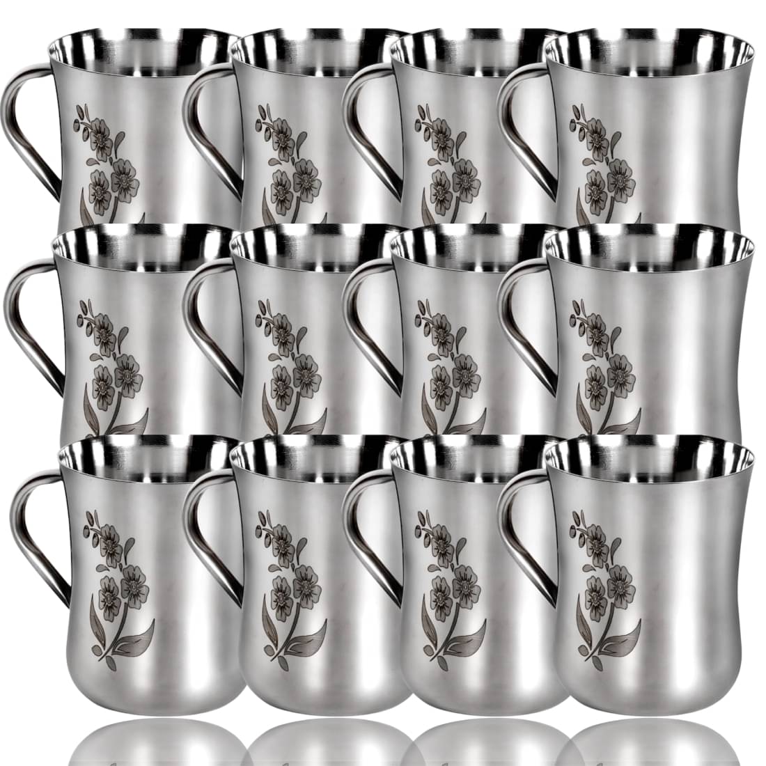     			Artha 12 Cup Set Printed Steel Tea Cup 190 ml ( Pack of 1 )