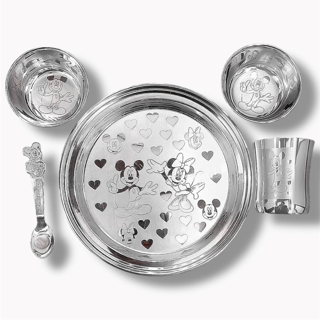     			Artha Laser Printed Kids Dinner Set Laser Printed Stainless Steel Dinner Set ( Pack of 1 ) Silver