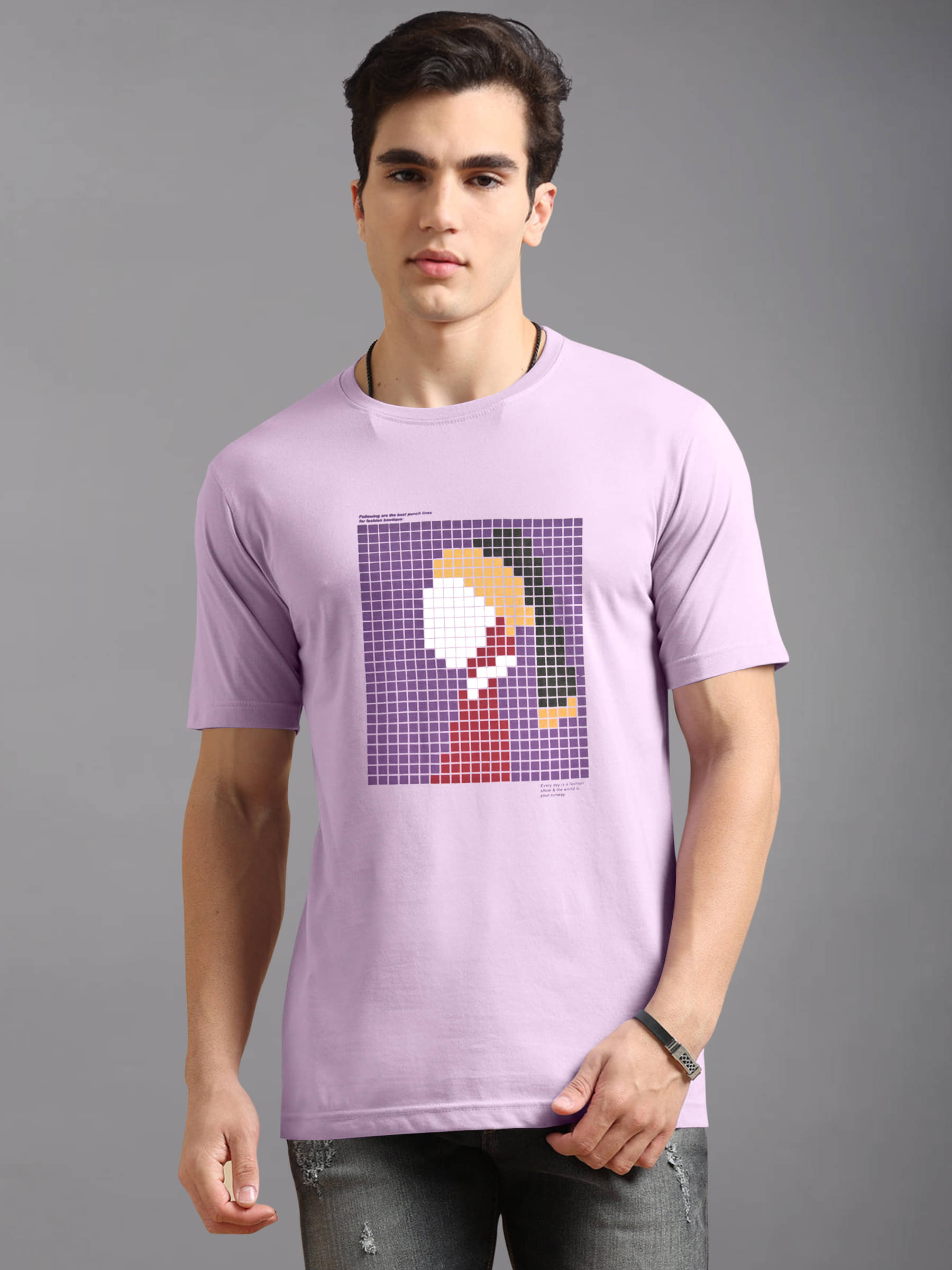 BLUE ARC Cotton Blend Regular Fit Printed Half Sleeves Men's Round T-Shirt - Purple ( Pack of 1 ) BLUE ARC Cotton Blend Regular Fit Printed Half Sleeves Men's Round T-Shirt - Purple ( Pack of 1 )