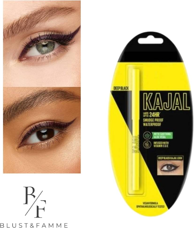 BLUST & FAMME 24 Hour Stay Waterproof Black Kajal Pencil Matte Finish (Pack of 1) BLUST & FAMME 24 Hour Stay Waterproof Black Kajal Pencil Matte Finish (Pack of 1)