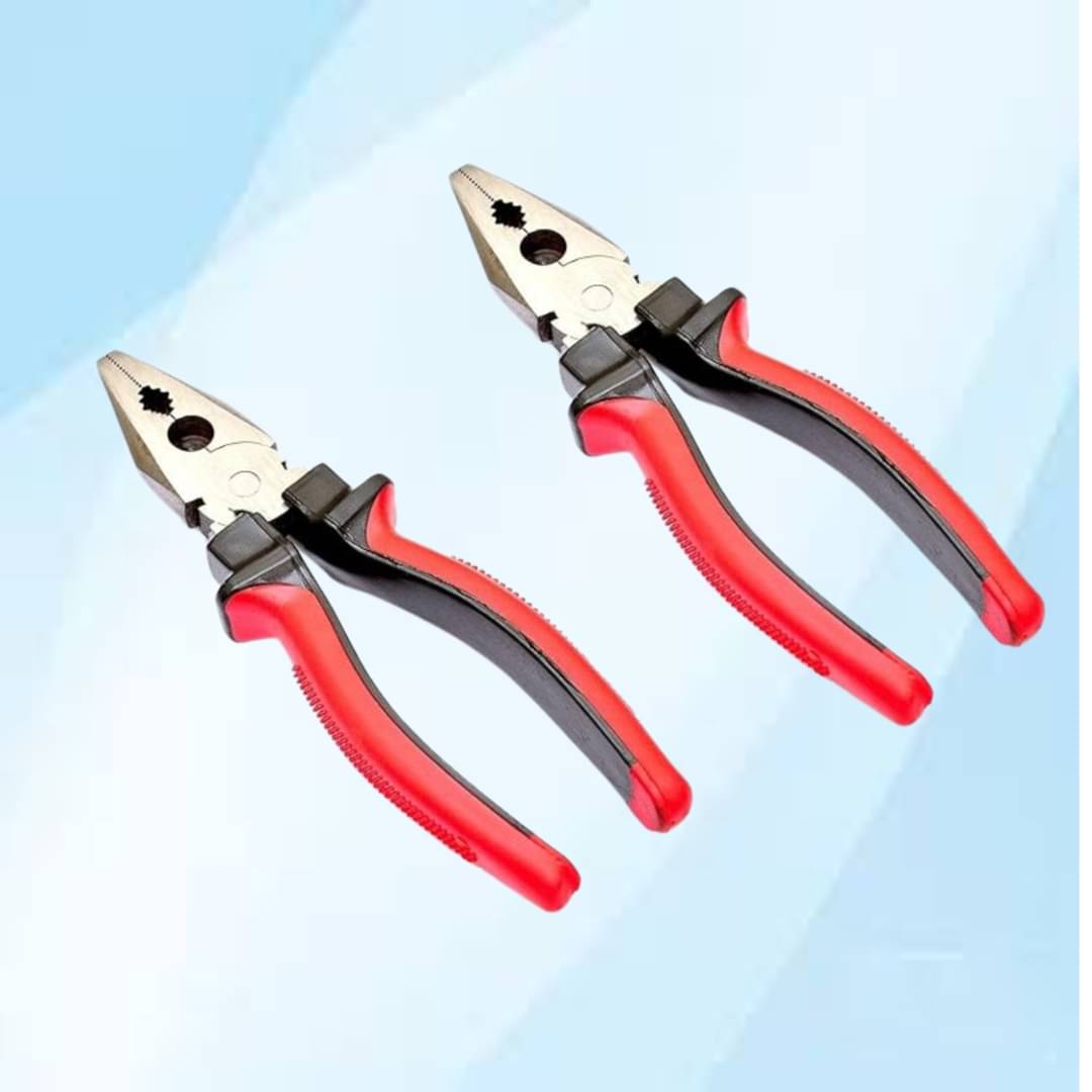     			Combination Plier Dual Color Heavy Duty Cutter, 200mm, Red & Black, For Electrician, Automobiles, Carpenter, Mechanic, Home Use, Pack of 2
