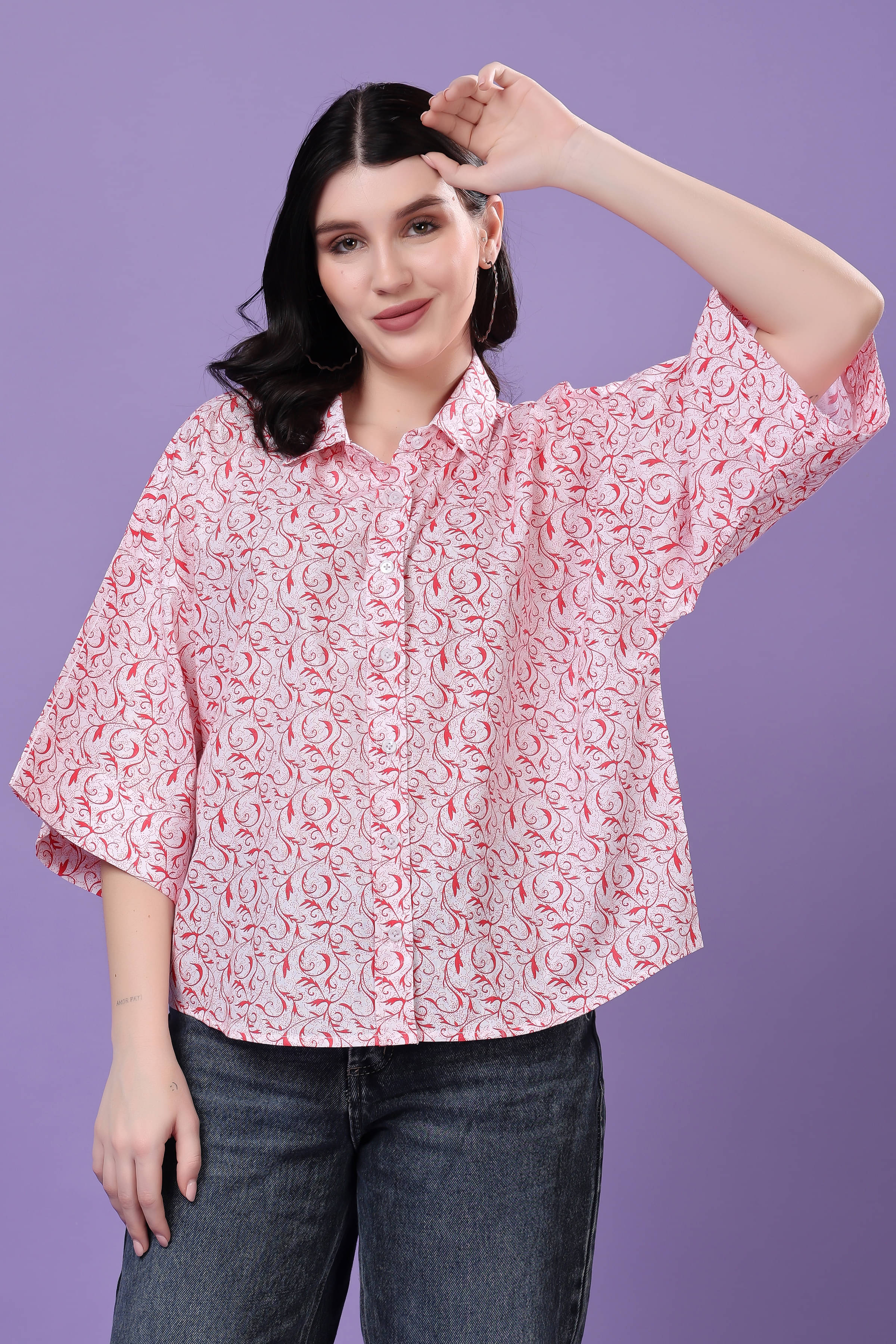 FASHJONS 360 Women's Cotton Regular Top ( Red ) FASHJONS 360 Women's Cotton Regular Top ( Red )