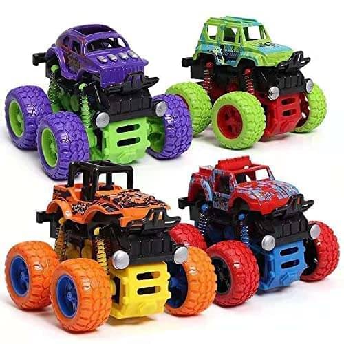 FREEDY Unbreakable cars toys for boys Mini Monster Trucks 4wd Friction  (Multicolor, Pack of: 4)     			FREEDY Unbreakable cars toys for boys Mini Monster Trucks 4wd Friction  (Multicolor, Pack of: 4)