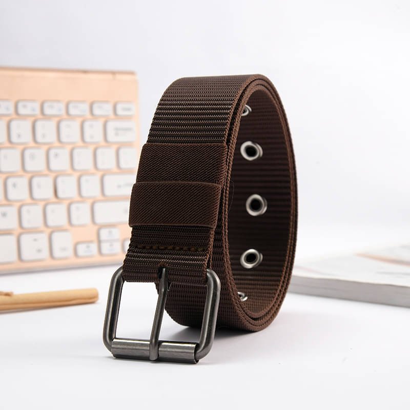 Front Look - Brown Nylon Men's Casual Belt ( Pack of 1 ) Front Look - Brown Nylon Men's Casual Belt ( Pack of 1 )