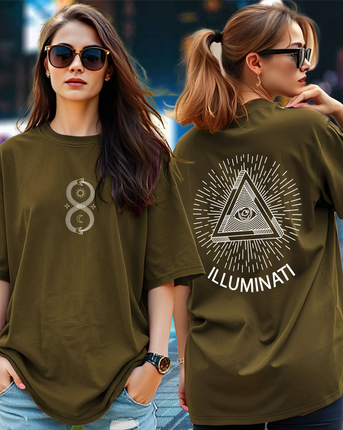 GESPO Women Cotton Blend Printed Oversized Fit Round Neck T-Shirt ( Green ) GESPO Women Cotton Blend Printed Oversized Fit Round Neck T-Shirt ( Green )