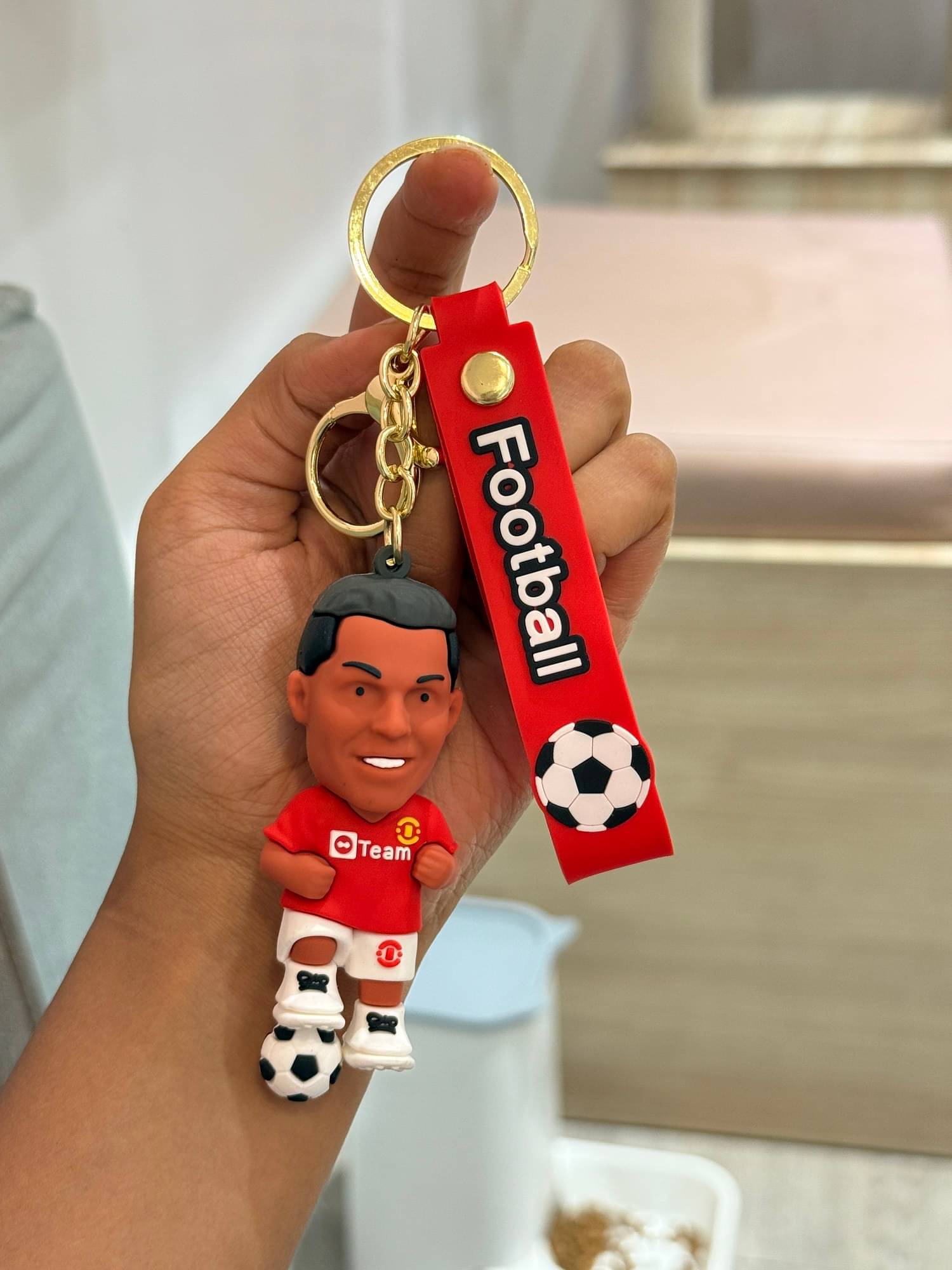     			Adorable & Cute Cristiano Ronaldo Keychain for Boys Girls Silicone Gifting Bag Charm