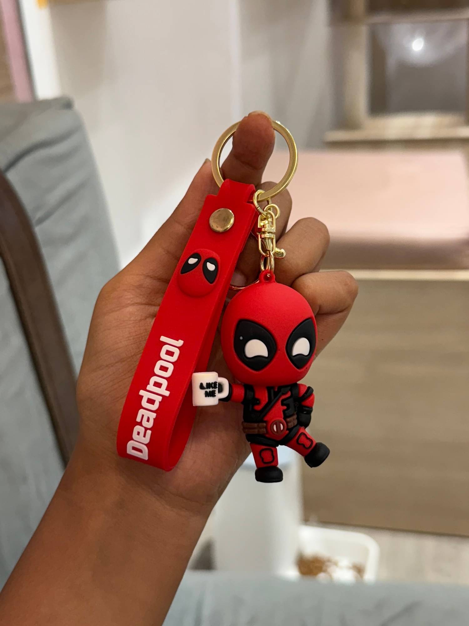     			Avengers Cartoon Silicone Keychain Deadpool Keyring Bag Accessories Car Kids Fans Boys Key Chain