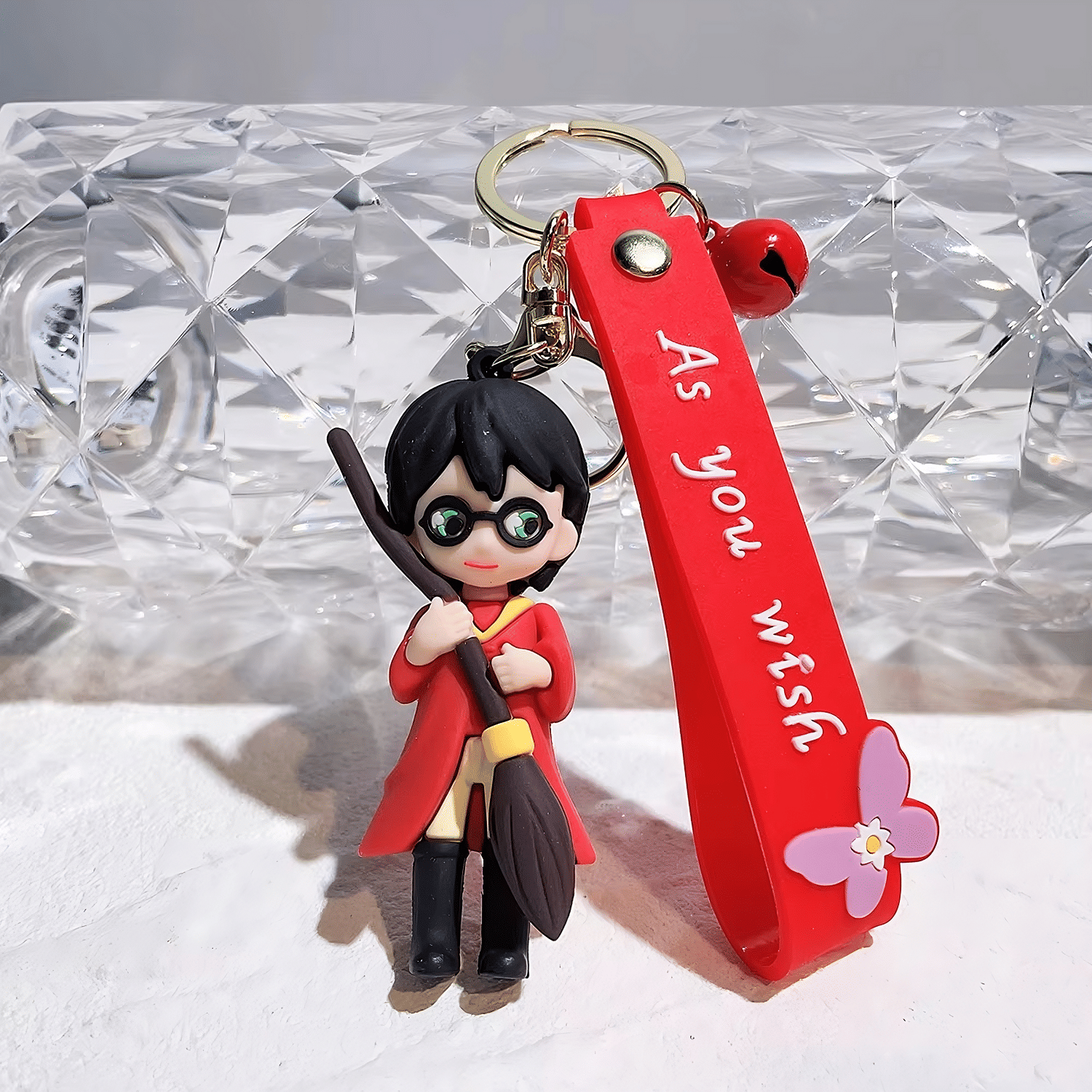     			Cute And Durable Harry Potter With Stick Character 3D Rubber Silicone Keychain Pack Of 1 Key Chain