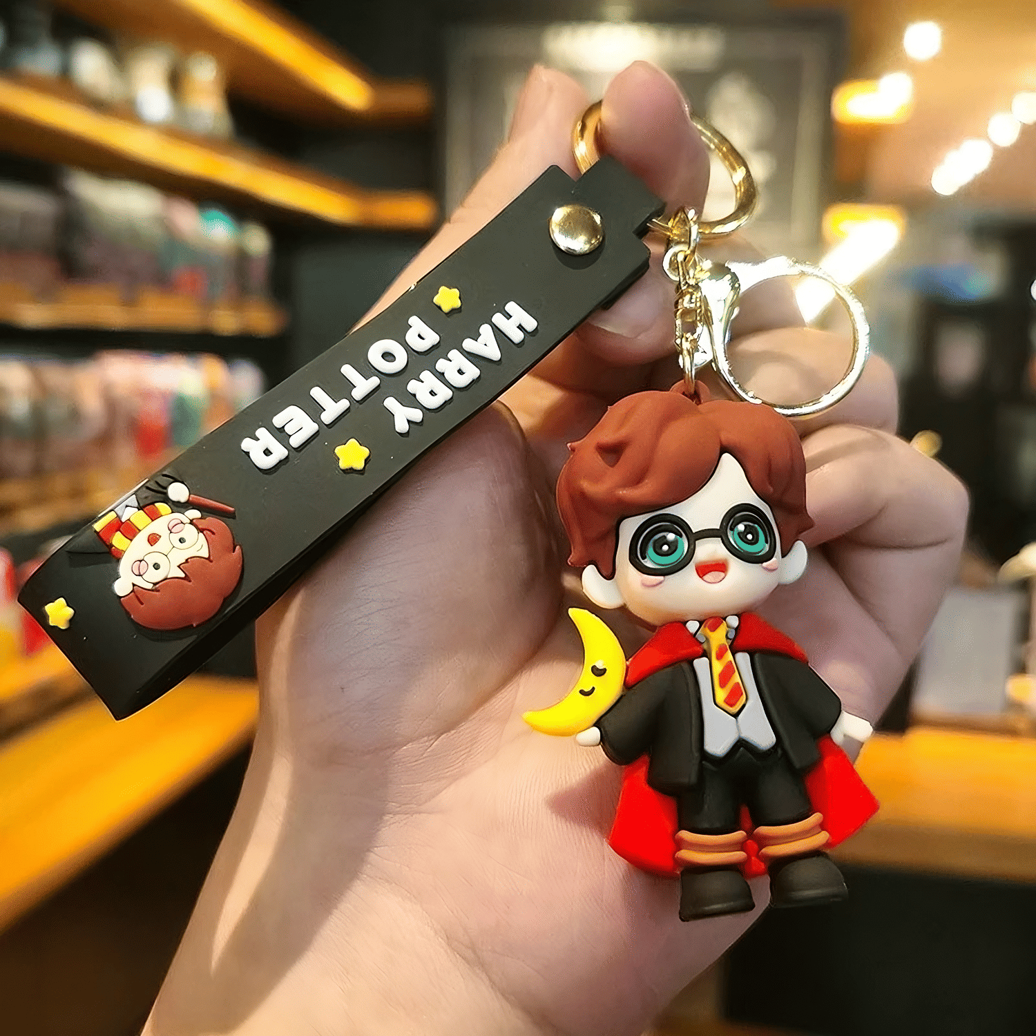     			Harry with Moon Keychain in Soft Silicone | Great Gift for Kids Boys Girls | Magical Bag Charm Keyring