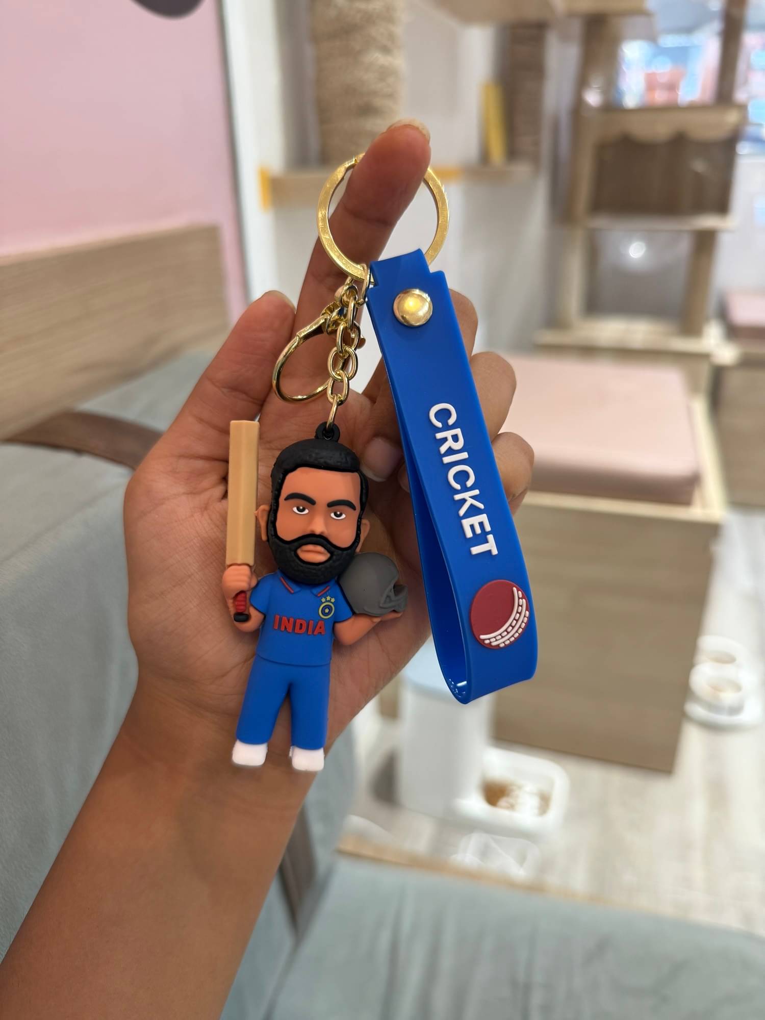     			Cute Rohit Cricketer Silicone Keychain | Ideal Gift for Fans Boys Kids | Stylish Cartoon Charm for School Bags